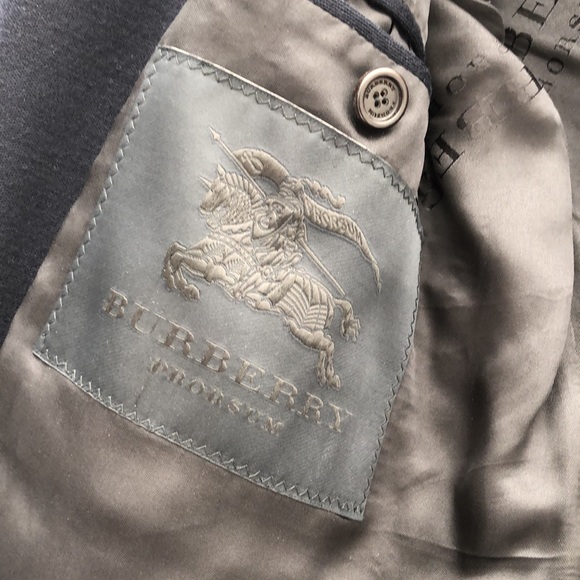 Burberry Prorsum Navy Topcoat with Leather Sleeves - Picture 10 of 13